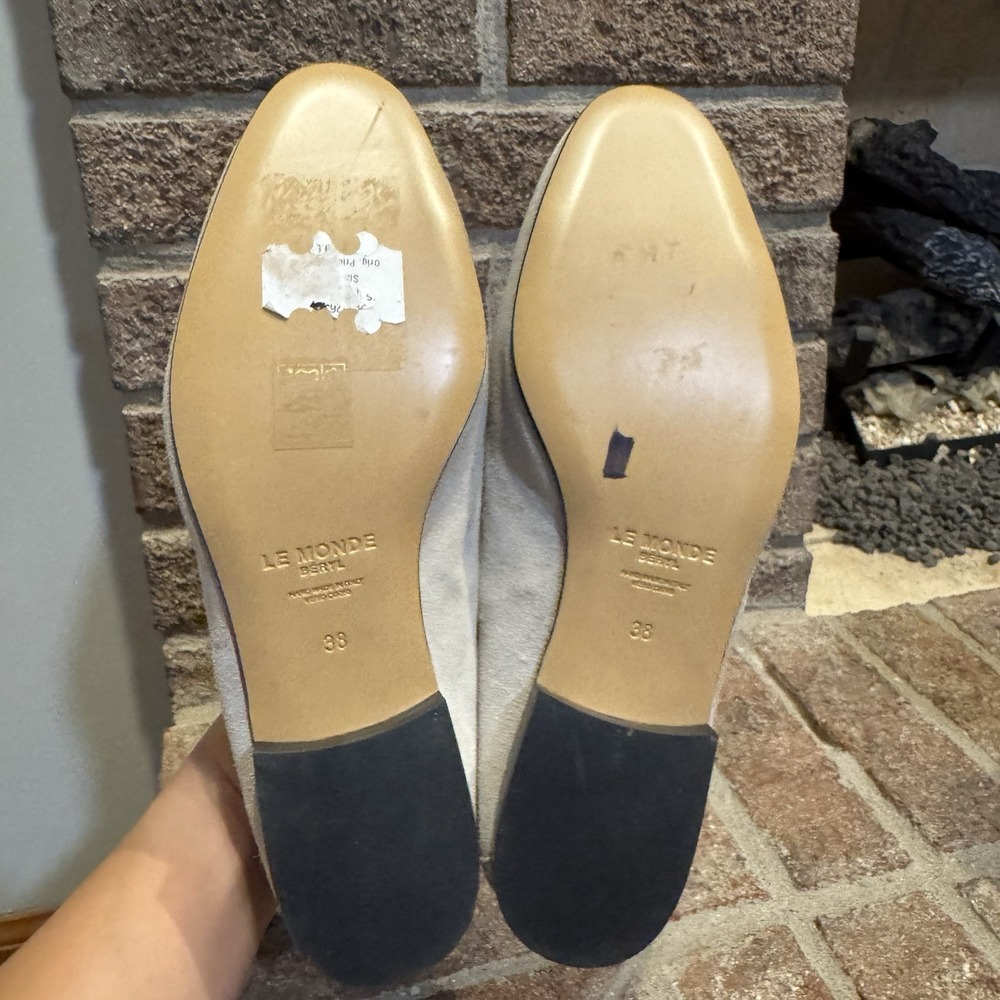 Le Monde Beryl Lo Boy Suede Loafer Women's Gray Size 38 #246 - Picture 6 of 16
